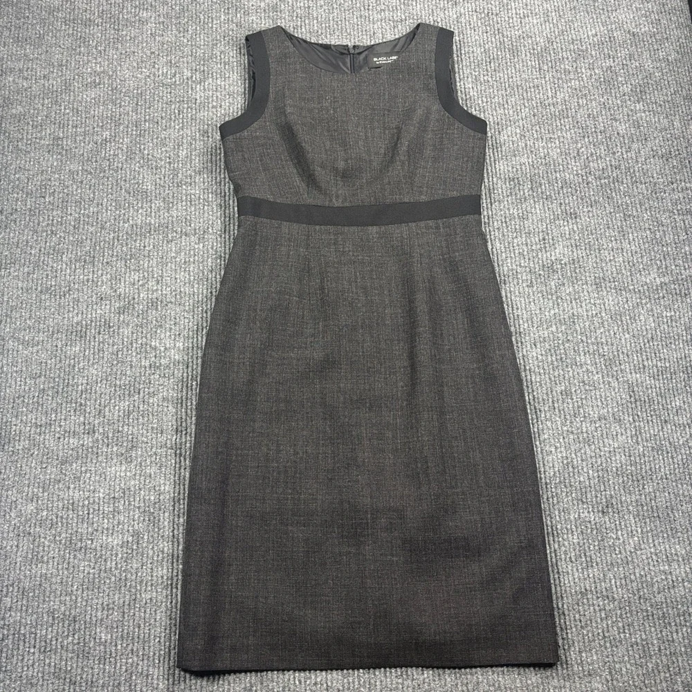 Black Label by‎ Evan-Picone Sheath Dress Women 4 Grey Sleeveless Professional